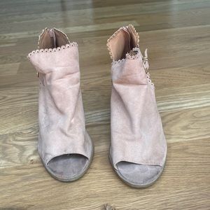 Qupid Nude Heeled Bootie - Size 10